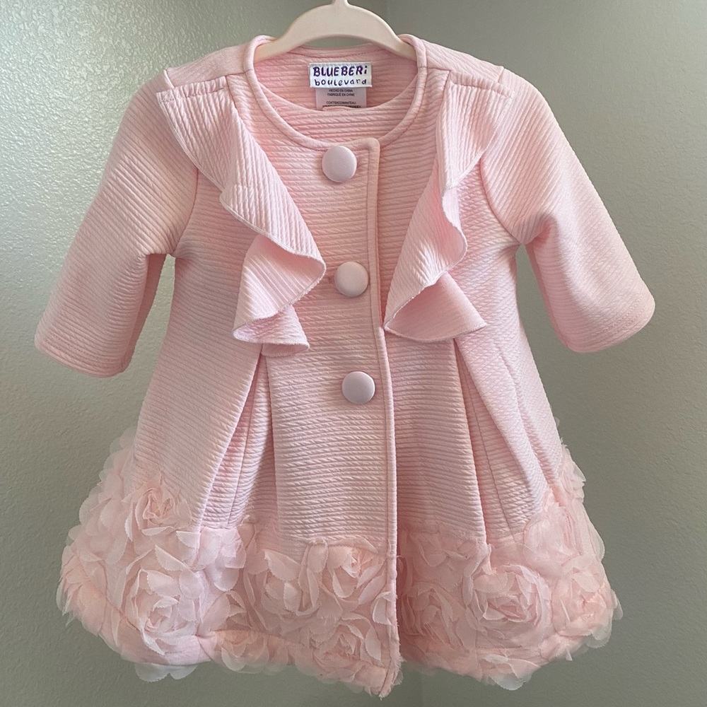 Blueberi Boulevard Light Pink Ruffled Kids Dress